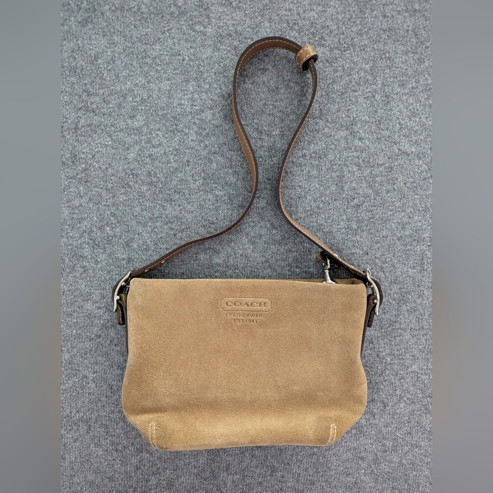 Coach Suede Mini Shoulder Bag - Tan/Brown